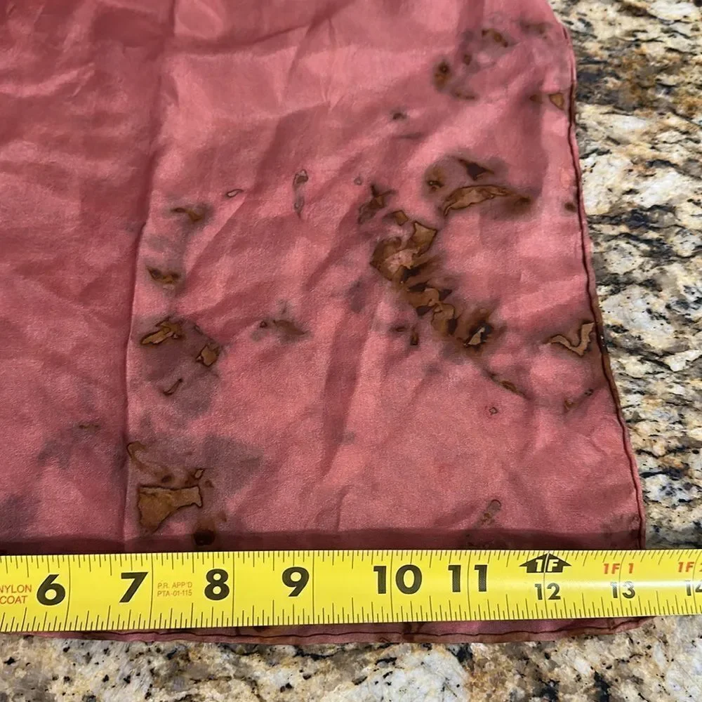 Tie Dye Lightweight Hand Rolled Scarf In Light Brick Red Color